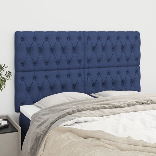 vidaXL Posteljno vzglavje 4 kosa moder 72x7x78/88 cm blago Cene