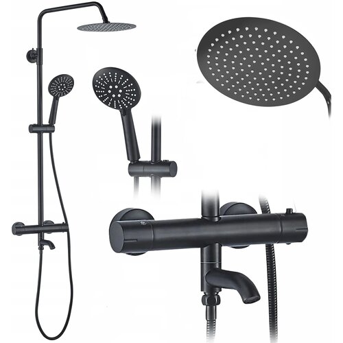 REA Bath Lungo Tu&amp;scaron; set črn s termostatom Slike