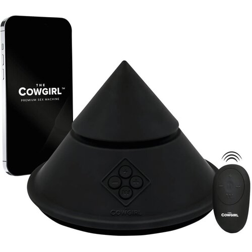 The Cowgirl Cone - pametni stroj za seks z različnimi prelivi (črn) Slike