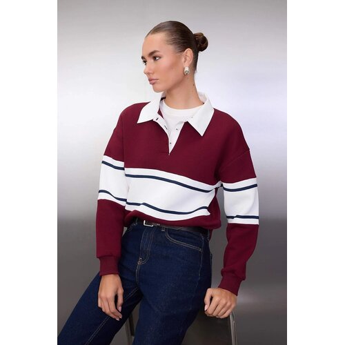 TRENDYOLMILLA ženski duks Twoaw26Sw00119, burgundac-bordo Cene