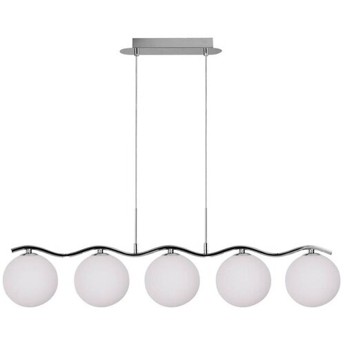 Candellux Lighting Viseča svetilka v srebrni barvi s steklenim senčnikom 12x86 cm Ramon - Candellux Lighting Cene