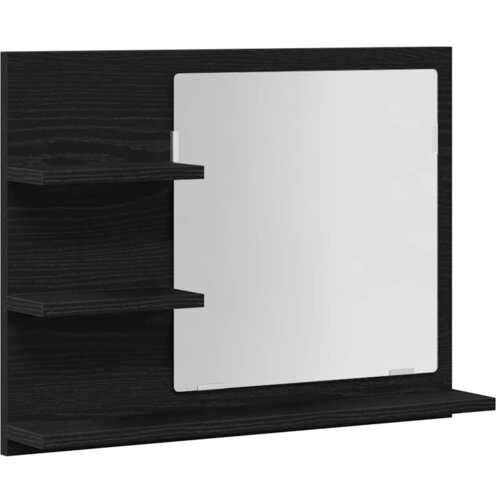  Kupaonsko ogledalo crni hrast 60x10,5x45 cm konstruirano drvo Slike