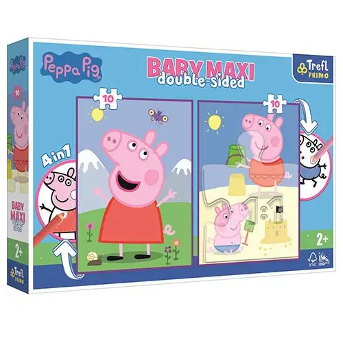 Trefl Peppa Pig obostrano 4u1 Baby Maxi puzzle 2x10kom - Cijene