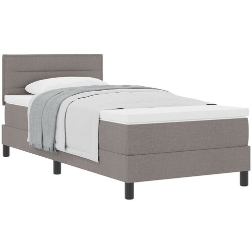 VidaXL Krevet s podnicom i madracem taupe 90x200 cm tkanina Slike