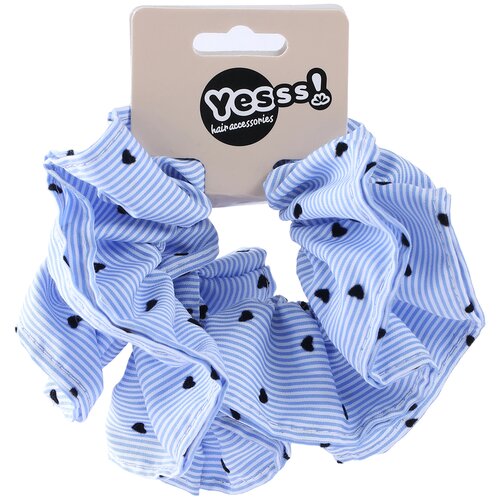 YESSS! scrunchy gumica plava sa srcima 1/1 Cene