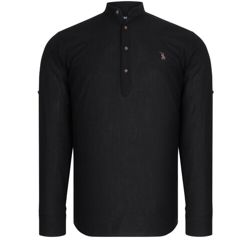 Dewberry G783 HAKIM COLLAR MEN'S SHIRT-BLACK Cene