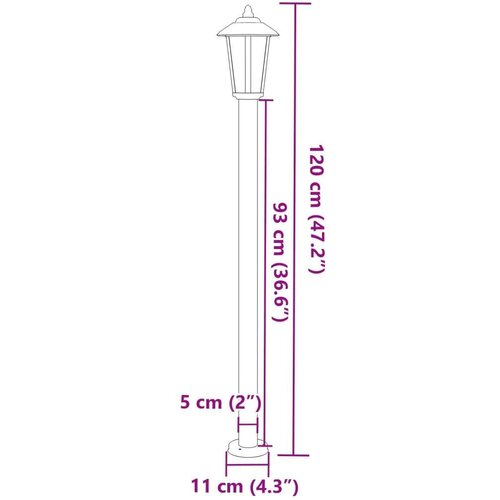 vidaXL Vanjske podne svjetiljke 3 kom srebrne 120 cm nehrđajući čelik Cijene