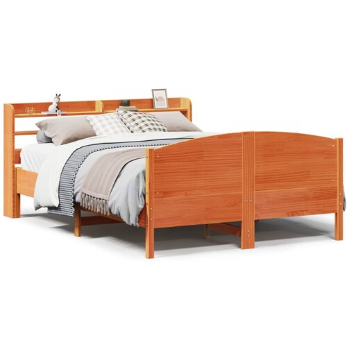 vidaXL Okvir kreveta bez madraca voštano smeđi 140x200 cm od borovine Cijene