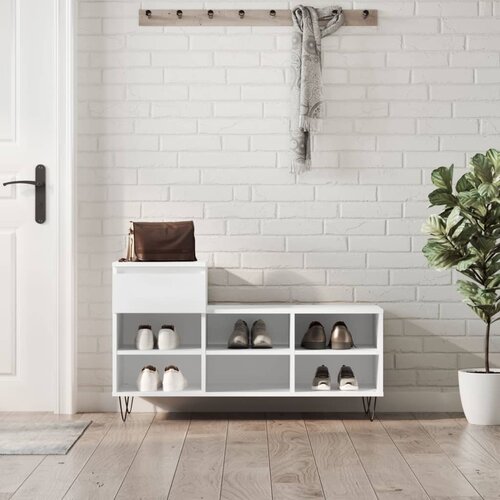  Ormarić za cipele bijeli 102 x 36 x 60 cm od konstruiranog drva Bijela Slike