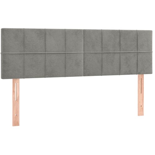Maison Chic Posteljno vzglavje - Vzglavna omarica 2 kosa svetlo sivo 72x5x78/88 cm žamet, (22077984) Slike