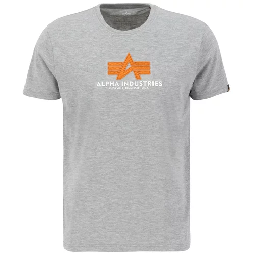 Alpha Industries Majica siva / oranžna / bela
