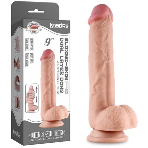 Lovetoy 2021 dildo lovetoy sliding skin 2 dual layer 9&amp;quot; Slike