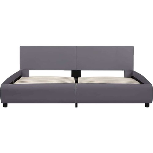  Okvir za krevet od umjetne kože s LED svjetlom sivi 180x200 cm Slike