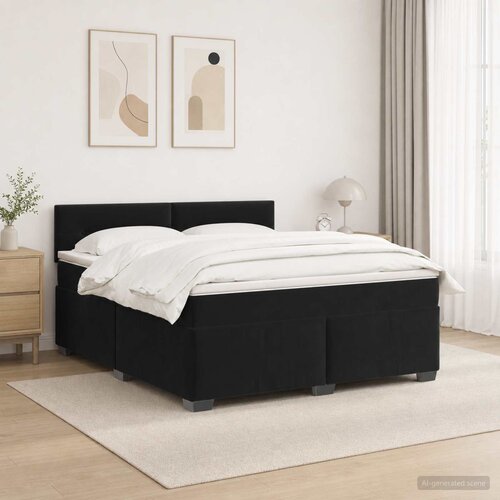  s box springom, madracem i LED-om Crna 140 x 190 cm Cene