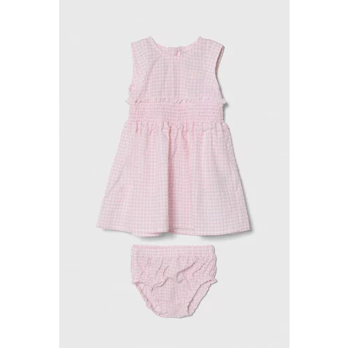 Guess Obleka za dojenčka roza barva
