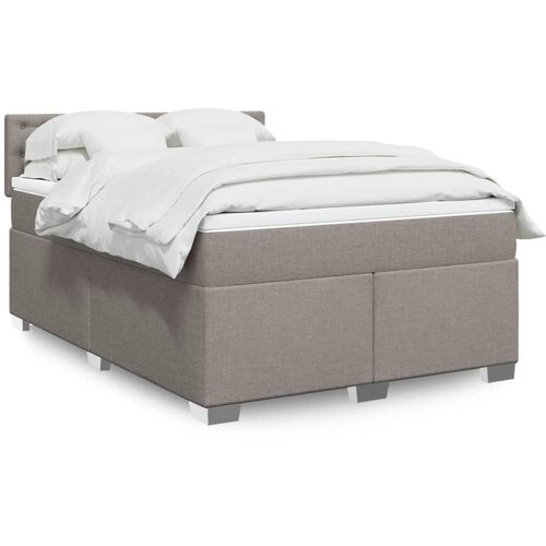 VidaXL Box spring postelja z vzmetnico taupe 140x190 cm blago Slike