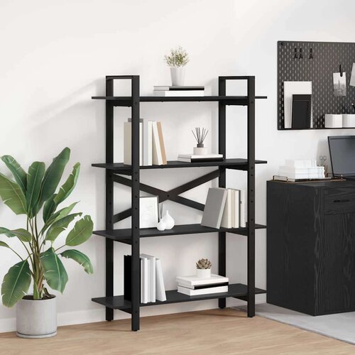 vidaXL Polica Crni hrast 100 x 33,5 x 140 cm Konstruirano drvo Cene