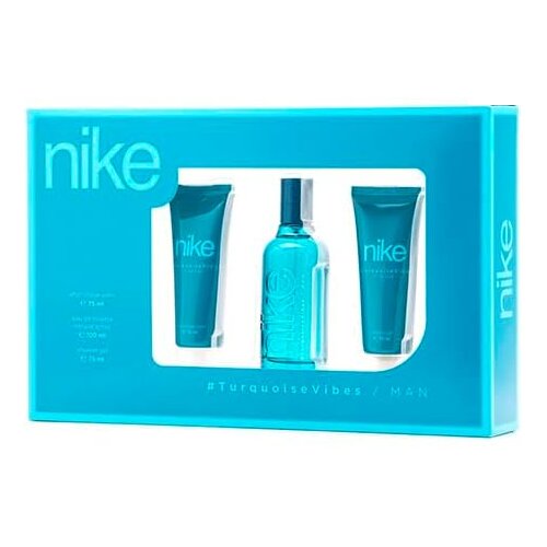 Nike Set za mu&amp;scaron;karce Perfumes Toaletna voda Turquoise Vibes, 100 ml + Gel za tu&amp;scaron;iranje, 75 ml + Balzam posle brijanja, 75 ml Slike