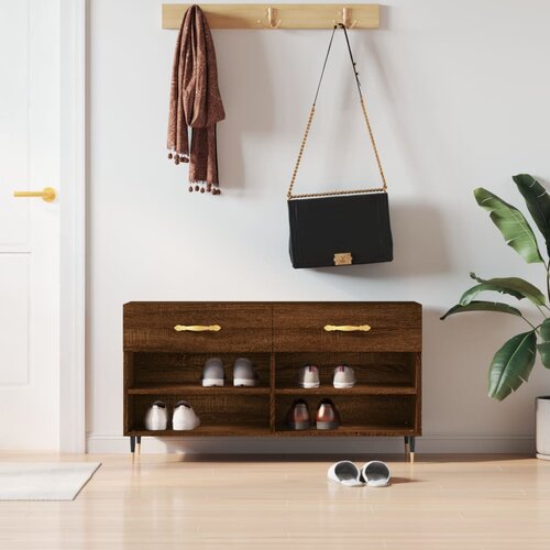 The Living Store Klop za čevlje rjavi hrast 102x35x55 cm inženirski les - Klop Za Čevlje, (21437397) Cene