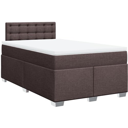 VidaXL Box spring postelja z vzmetnico temno rjava 120x190 cm blago, (21310791) Slike