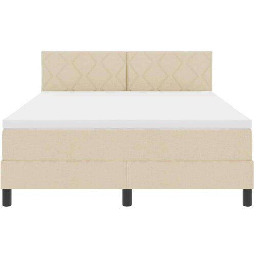 Box spring krevet s madracem Krema 160 x 200 cm tkanina Slike