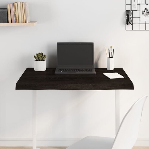 vidaXL Stolna ploča tamnosmeđa 80x60x(2-4) cm obrađena masivna hrast Cijene