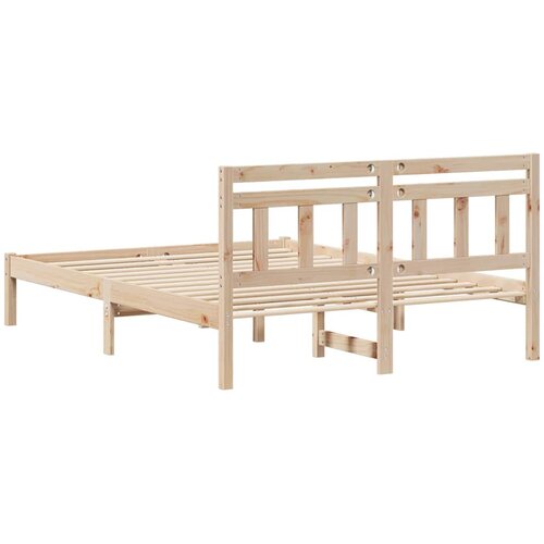 Krevetna konstrukcija Smeđa 140 x 190 cm Čvrsto borovo drvo Bež Slike