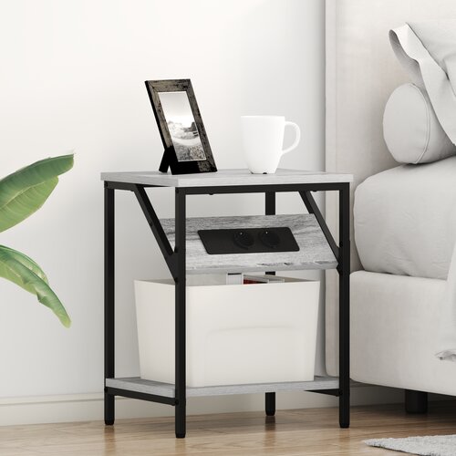 vidaXL Noćni Ormari 2 pcs Sivi hrast sonoma 38 x 30 x 48 cm Cijene