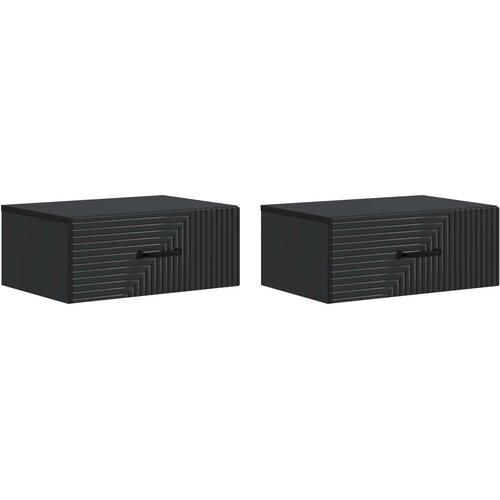  Noćni ormarić za montažu na zid 2 pcs Crna 49 x 34,5 x 20 cm Cene