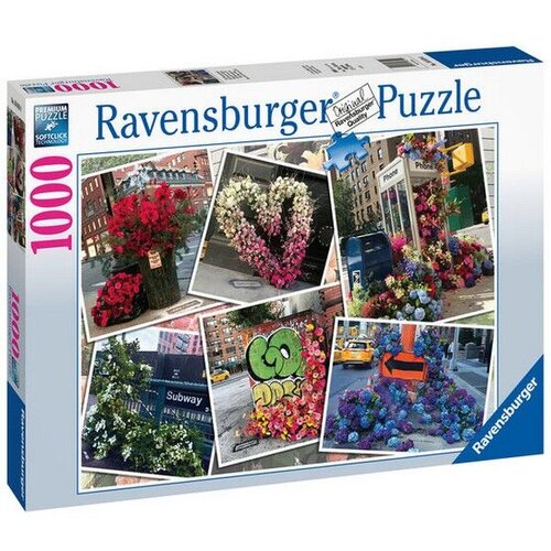 Ravensburger Urbana pokrajina sestavljanka 1000 kosov Flash Flowers New York s tehnologijo Soft Click, Ve?barvno, (21552489) Cene