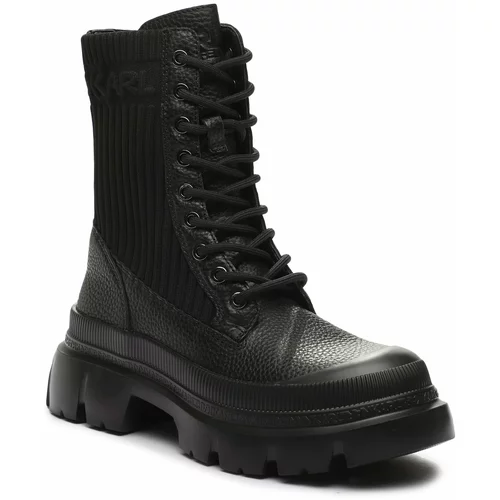 Karl Lagerfeld Pohodni čevlji KL43573 Black Lthr & Textile