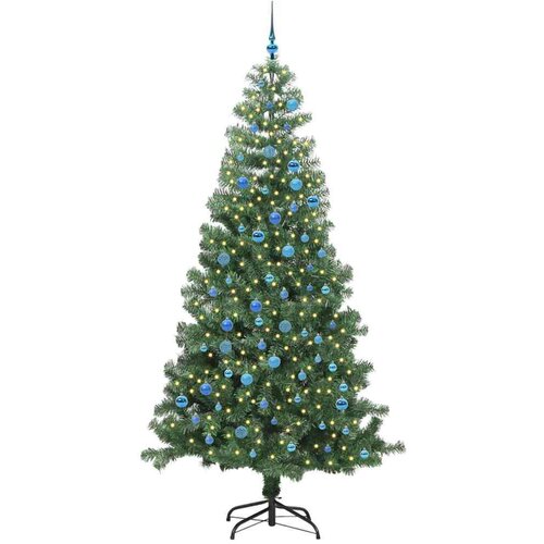 VidaXL Božićno drvce s 300 LED svjetlima s stalakom Zelena 240 cm PVC Slike
