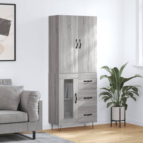 vidaXL Visoka komoda siva sonome 69 5x34x180 cm od konstruiranog drva Cijene