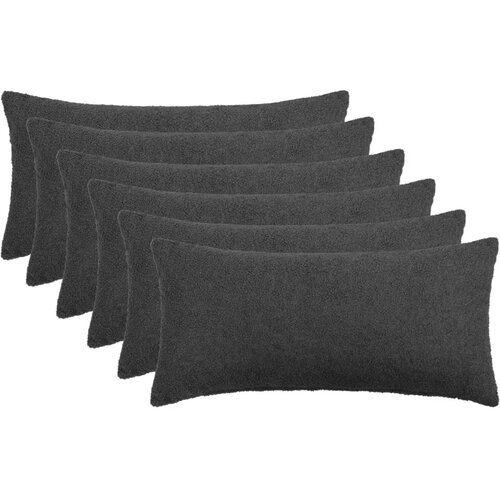  Presvlaka za jastuk 6 pcs HEERLEN Tamnosiva 40 x 70 cm Boucl&eacute; - Tamnosiva 40 x 70 cm 6 Cijene