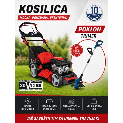 Scheppach Motorna kosačica MS173-51E 4.1 KS + POKLON Aku trimer za travu C-LT300-X IXES Cene
