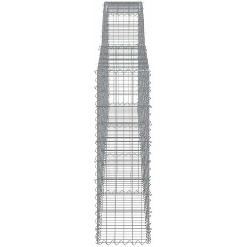  Lučne gabionske ko&amp;scaron;are 8 kom 400x30x100/120cm pocinčano željezo Slike