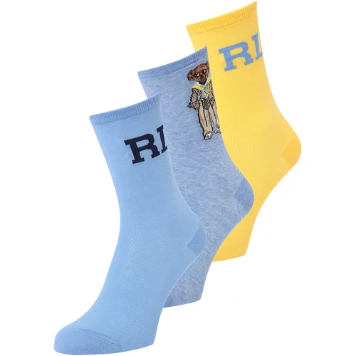 Polo Ralph Lauren Čarape morsko plava / svijetloplava / plava melange / žuta