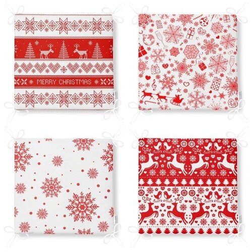 Mila Home Jastuci za sjedenje u setu 4 kom s božićnim motivom 40x40 cm Snowflakes – Cijene