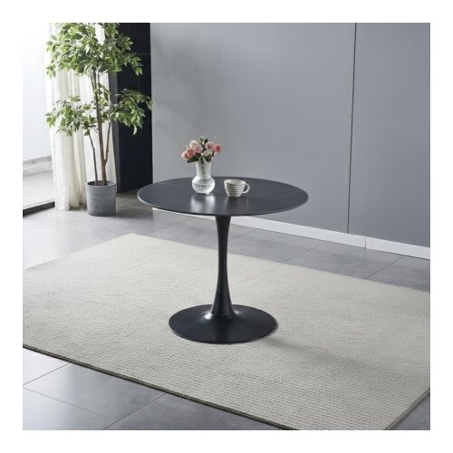  Trpezarijski sto Koni Crna keramicka ploca/Metalne crne noge fi 900x750 mm Cene