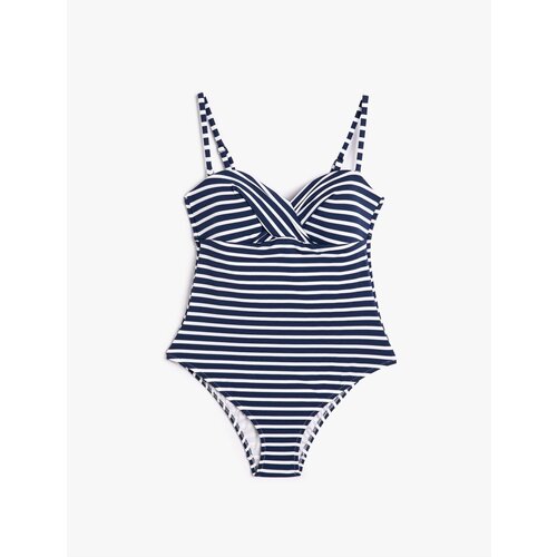 Koton Swimsuit with Thin Straps Draped Covered Back Detail. Slike