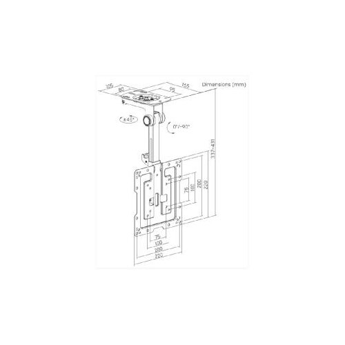 Gembird CM-43ST-01 stropni nosilec za TV s polnim gibanjem 19&amp;quot;-43&amp;quot;, (5000262528) Slike