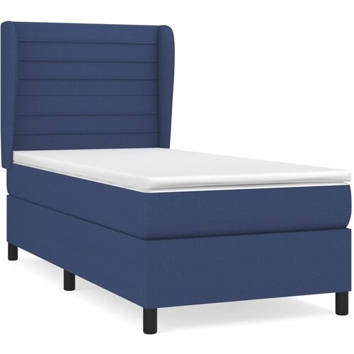 VidaXL Box spring postelja z vzmetnico modra 90x190 cm blago, (20892761) Slike