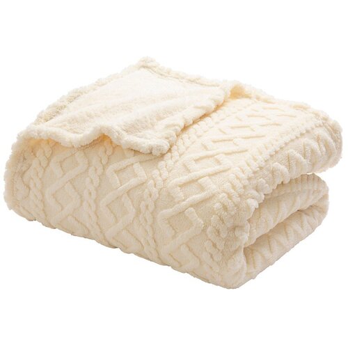 Douceur d int&amp;eacute;rieur Kremno bela odeja iz sherpa flisa 220x240 cm Edgar &amp;ndash; Slike