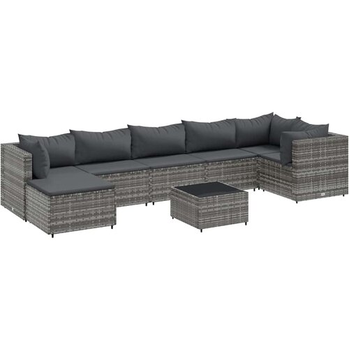 Maison Chic Seti vrtnega pohištva - Vrtna garnitura - Vrtni pohištvo set 8-delna z blazinami siva poli ratan, (21800835) Cene