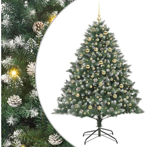 VidaXL Umjetno božićno drvce s stalakom Zelena 126 x 126 x 180 cm Slike