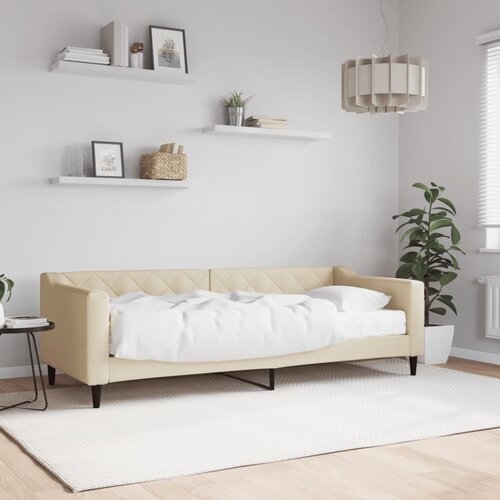  Dnevni krevet s madracem krem 80 x 200 cm od tkanine Cijene