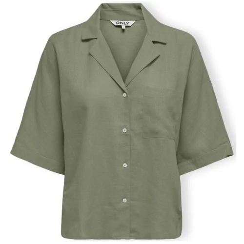 Only Topi & Bluze Noos Tokyo Life Shirt S/S - Oil Green Zelena