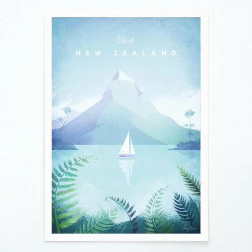 Travelposter Plakat New Zeland, A3