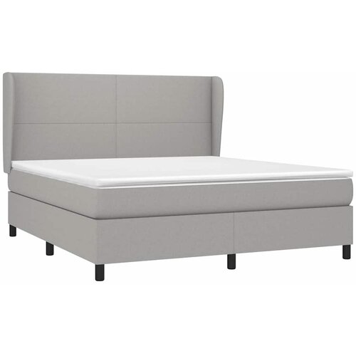  Krevet box spring s madracem svjetlosiva 160x200 cm tkanina Slike