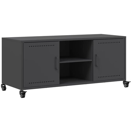 VidaXL TV ormarić crni 100,5x39x43,5 cm hladno valjani čelik Slike